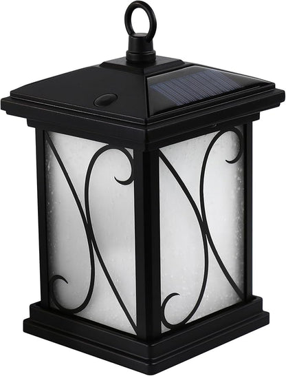 Feit Electric Solar Outdoor LED Lantern, 1800K Warm White, 10 Lumens, 3.5-Watt Authentic Live Flicker Flame and Weatherproof Build for Year-Round Outdoor Path Light, LLAN4SQ/FLAME2/SOL