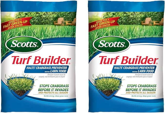Scotts Turf Builder Halts Crabgrass Preventer with Lawn Food - Pre-Emergent Weed Killer, Lawn Fertilizer, 15,000 sq. ft., 40.05 lbs. (2-Pack)