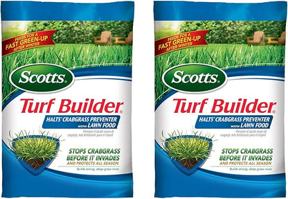 Scotts Turf Builder Halts Crabgrass Preventer with Lawn Food - Pre-Emergent Weed Killer, Lawn Fertilizer, 15,000 sq. ft., 40.05 lbs. (2-Pack)