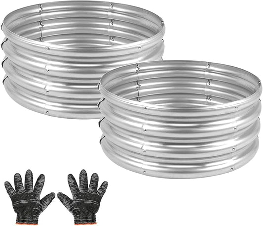 Galvanized Garden Bed Kit for Vegetables/Herbs/Flowers, Raised Planter Box, Outdoor, 2 Pack 2x2x1 Ft