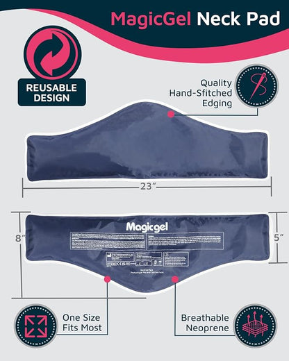 Magic Gel Neck Ice Pack - Shoulder Ice Pack - Cooling Neck Wrap - Cooler Ring - Flexible and Reusable Cold Pad - Lightweight & Comfortable - One Size Fits Most (Gray)