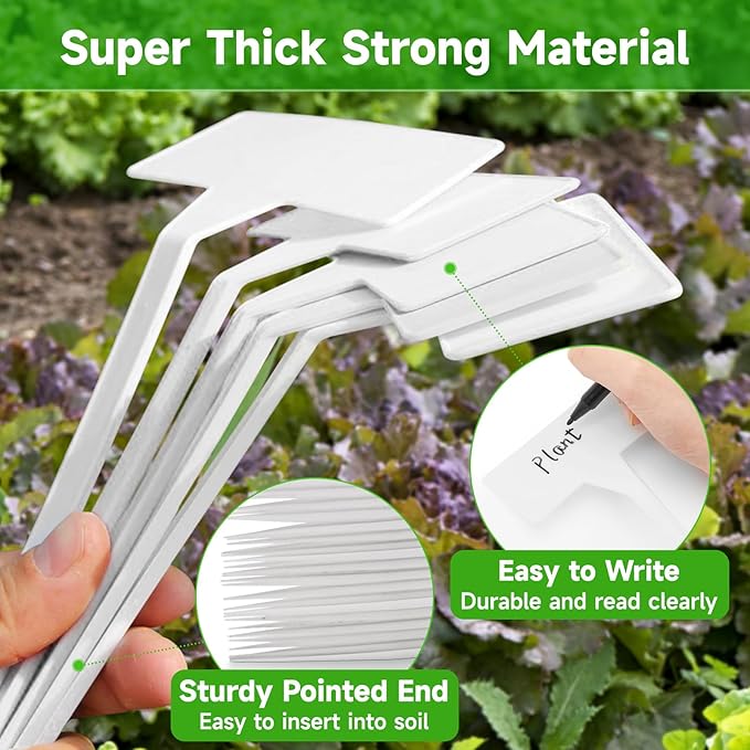 KINGLAKE Large Plant Labels,11.8 Inch Tall Plastic Plant Tags Labels,30 Pcs Nursery Garden Labels Plant Markers for Outdoor Garden Waterproof Plants Tags with Marker Pen