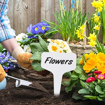 KINGLAKE GARDEN Plant Labels,100PCS 4 Inch Plant Name Tags,T-Type Garden Markers,Nursery Plastic Tags for Outdoor Garden Waterproof,Plant Label Stakes with Permanent Marking Pen