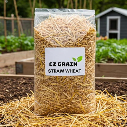 100% Natural Wheat Straw for Animal Bedding, Garden Mulch, Compost & Fertilizer, and Grass Cover (15 Pounds)