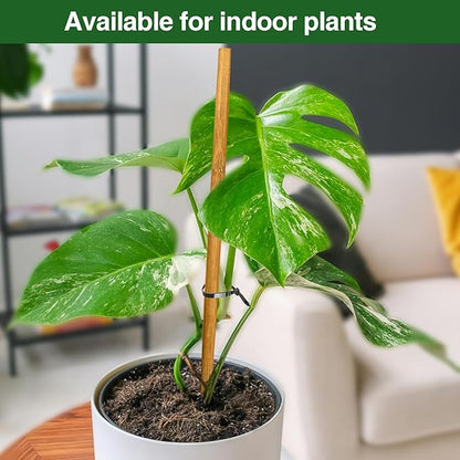 Strong Bamboo Sticks for Plants,18 Inch Tall Bamboo Poles for Plants, Plant Stakes for House Outdoor Indoor, Wood Garden Stakes for Potted Tomato Flower, 12 Pieces Long Wooden Rods Heavy Duty Support
