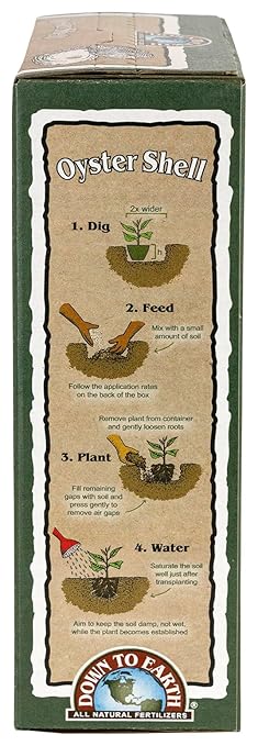 Down to Earth Organic White Oyster Shell Fertilizer - OMRI Listed Calcium Amendment for Healthy Soil & Strong Plant Growth, 5 lb