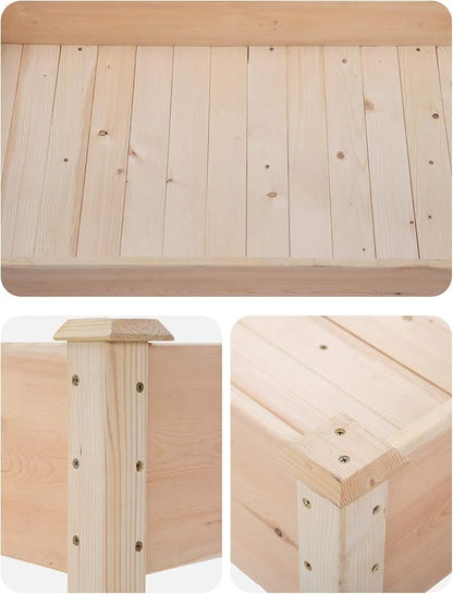 BLKMTY Wooden Garden Bed Raised Planter Box with Legs Outdoor Vegetable Planter Boxes Patio Raised Flower Bed Above Ground Table Planters Elevated Wood Planter Box Stand for Backyard,Balcony