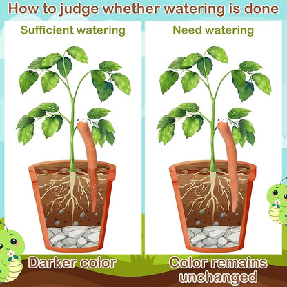 12 Pcs Water Sensor Ceramic Worm The Potting Shed Worm Water Sensor Plant Decoration Moisture Monitor Gardening Houseplant Humidity Meter Fun Gardening Gift for Your Potted Plant (6 Inch)