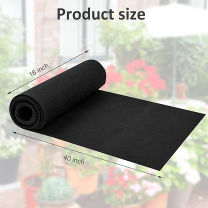 16 x 40 Inch Felt Planter Liner Roll Non-Woven Fabric Coconut Basket Liner Alternative Plant Liner Roll Black Coco Liners Roll Replacement Easy to Cut for Planter Hanging Flower Basket Window Box