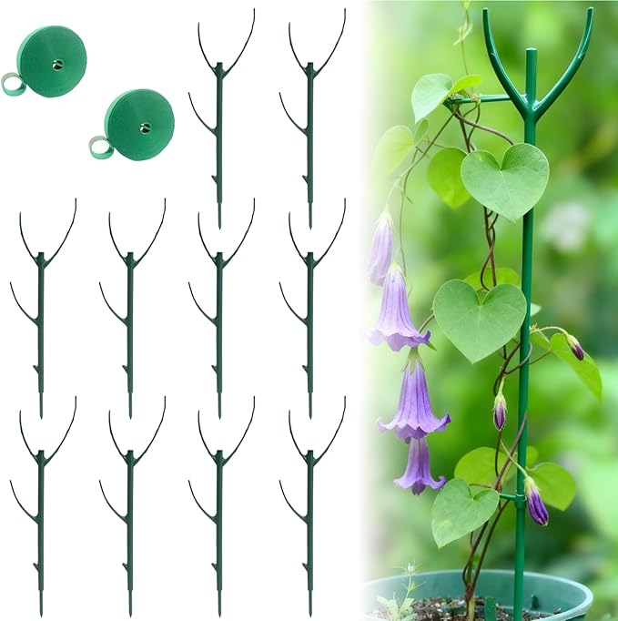 10 Pack Stackable Plant Support Stakes,Plant Cage Support Rings,Climbing Plants Support Structures for Indoor & Outdoor Use,Garden Accessories(10 Pack)