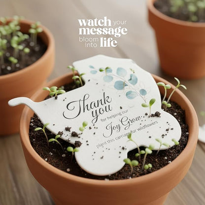 Carriage-Shaped Seed Paper – 12 pcs Green Shower Favors for Guests with Wildflower Seeds, Writable & Plantable, Gender Reveal, Birthday Gifts for Guest