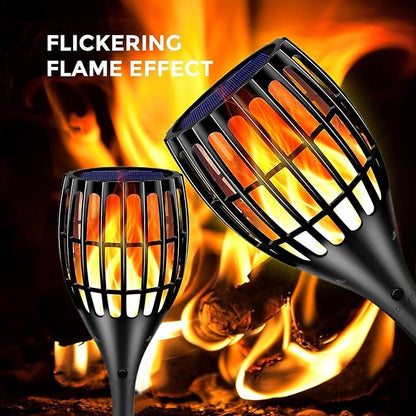 Solar Torch Light with Flickering Flame, Solar Lights Outdoor Garden Waterproof Dancing Flames Light, Flickering Flames Garden Light, Landscape Decoration Pathway Patio Lights 43",8P