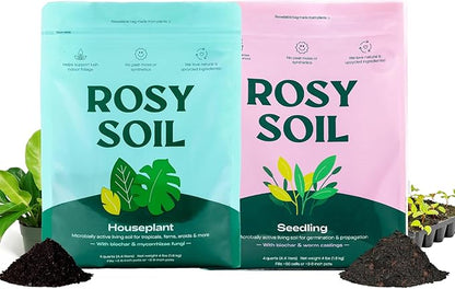Seedling Seed Starter Soil Mix (4 qts) + Indoor Potting Soil (4 qts) - Peat Free - Potting Seed Starting Mix - Potting Soil Mix for Indoor Plants