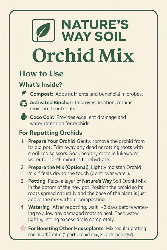 Nature’s Way Soil® Orchid & African Violet Potting Mix – Premium Coco Coir, Worm Castings, Activated Biochar & Perlite | Lightweight, Nutrient-Rich Indoor Plant Blend -12 Quarts