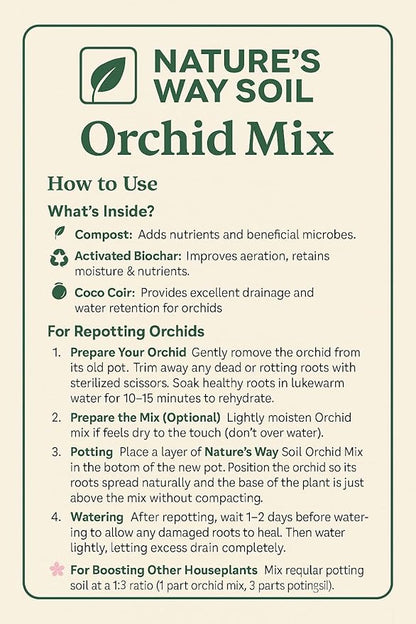 Nature’s Way Soil® Orchid & African Violet Potting Mix – Premium Coco Coir, Worm Castings, Activated Biochar & Perlite | Lightweight, Nutrient-Rich Indoor Plant Blend -12 Quarts