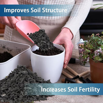 Horticulture Charcoal for Plants 4qt, Activated Hardwood Charcoal as Soil Amendment for Bonsai, Succulent, Terrarium Supplies, Indoor Plant Potting Soil