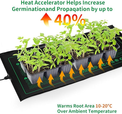 NAMOTEK Seedling Heat Mat, 10" x 20.75" Waterproof Plant Heating Mat, Warm Hydroponic Heating Pad for Indoor Home Gardening Seed Starter,Germination, Greenhouse