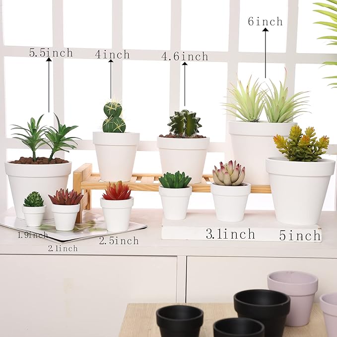 Yishang 1.9 Inch Tiny White Terracotta Pots Pack of 72-Small Mini White Clay Pots with Drainage Holes Flower Nursery Terra Cotta Planter for Tiny Cactus,Herb,Succulent Plants,Crafts