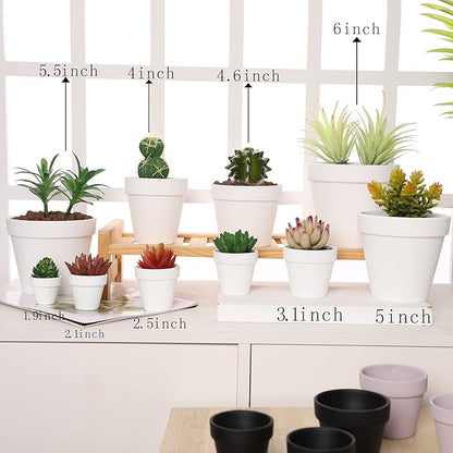 Yishang 1.9 Inch Tiny White Terracotta Pots Pack of 72-Small Mini White Clay Pots with Drainage Holes Flower Nursery Terra Cotta Planter for Tiny Cactus,Herb,Succulent Plants,Crafts