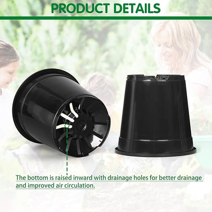 2/3/5/10 Gallon Pots for Plants, Sturdy Plastic Planter Pots with Drainage Holes, Large Plastic Planter, 3 Gallon Nursery Pot for Seedlings, Succulents, Cuttings