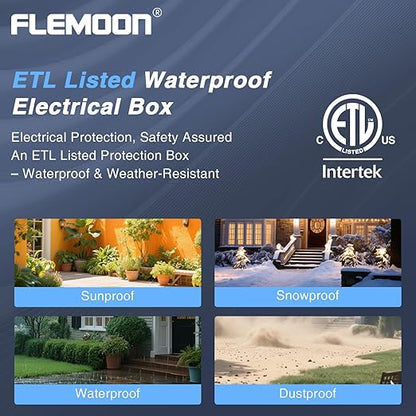Flemoon IP54 Waterproof Box with Large Capacity Outdoor Weatherproof Box, Gray