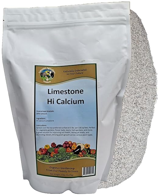 Hi Calcium Limestone 5 Pounds for Strong Root Growth, Nutrient Absorption, Plant Resilience, Enhances Soil Structure, Healthier Vibrant Plants by Lancaster Agriculture Products