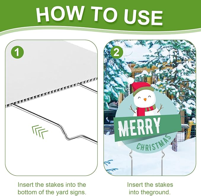 Yard Sign Stakes - 12 Pack Heavy Duty Metal Stake for Christmas Garden Lawn Signs 13" Alternative to H Frame Stake for Sale Signs Outdoor Blank Lawn Posts Estate Garage Sale Yard Sign Holder