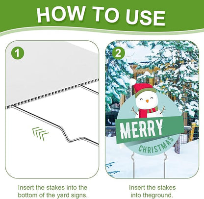 Yard Sign Stakes - 12 Pack Heavy Duty Metal Stake for Christmas Garden Lawn Signs 13" Alternative to H Frame Stake for Sale Signs Outdoor Blank Lawn Posts Estate Garage Sale Yard Sign Holder
