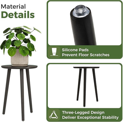 Leaf&lull Tall Plant Stand Indoor Black Plant Table for Large Plants Wooden Plant Stool Plant Holder for Living Room Bedroom Balcony