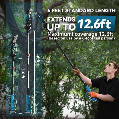 Cordless Pole Saws for Tree Trimming,2-In-1 Mode Cordless Pole Saw for Cutting Branches and Wood,with Portable Bag and 2-20V 4A Battery