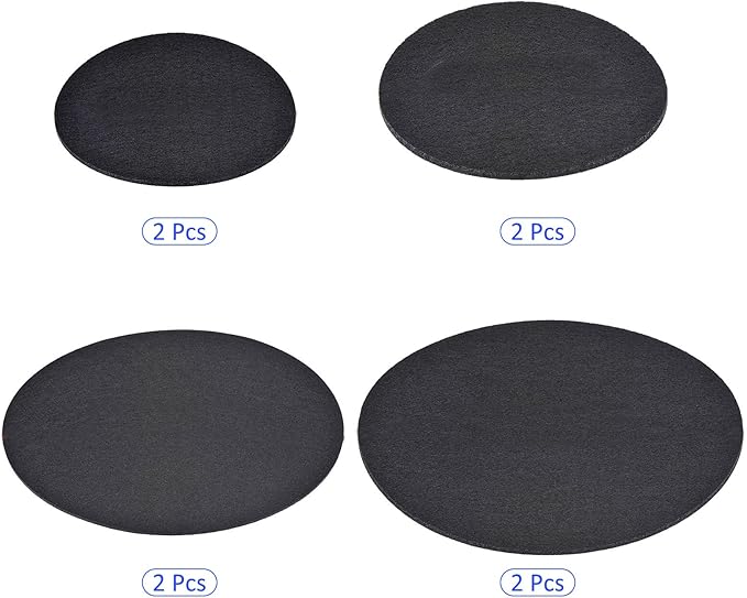 8 Pack Planter Coasters Set Felt Round Flowerpot Drip Pad Mat Apply to Outdoor/Garden (4" 6" 8" 10", Black)