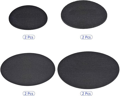 8 Pack Planter Coasters Set Felt Round Flowerpot Drip Pad Mat Apply to Outdoor/Garden (4" 6" 8" 10", Black)