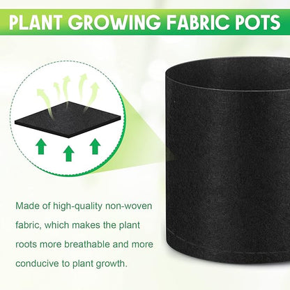 Nuanchu 50 Packs Grow Bags Small Aeration Fabric Pots Nonwoven Garden Bags Grow Pots Planter with 50 Pcs Plant Labels for Indoor Outdoor Plant Flower Planting Vegetable Growing (1 Gallon)