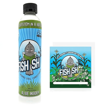 Fish Head Farms Soil Conditioner - Organic Plant Fertilizer for Increased Yield and Flavor - Plant Nutrients for Soil, Hydroponic Farming - Garden Fertilizer - 250 Millimeter with Sticker