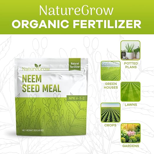 Neem Seed Meal - Organic Fertilizer for Healthy Plant Growth and Soil Health (12 Pounds)