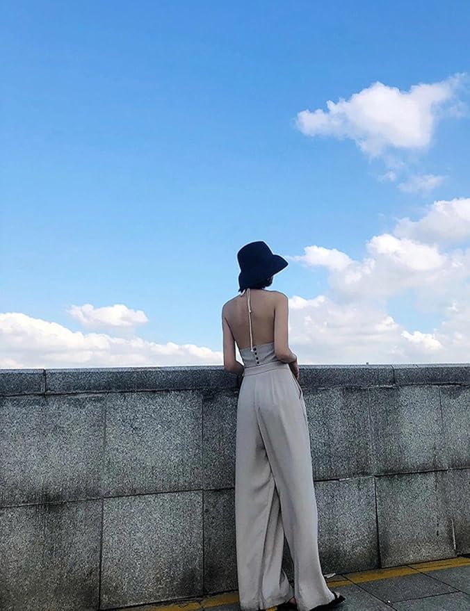 Wide-Brim Classic Elegant Style Foldable Straw Hat Women's Retro UV Resistant Sun Hats for Outdoor, Beach and Travel
