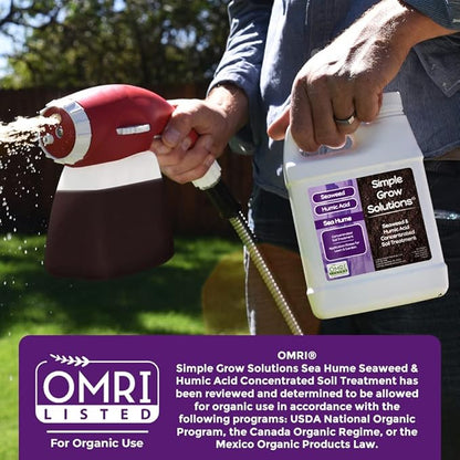 Sea Kelp for Lawn & Plants- OMRI Listed for Organic Use- Seaweed Soil Treatment for Turf Grass & Garden- Sea Hume- Simple Lawn Solutions (32 Ounce)