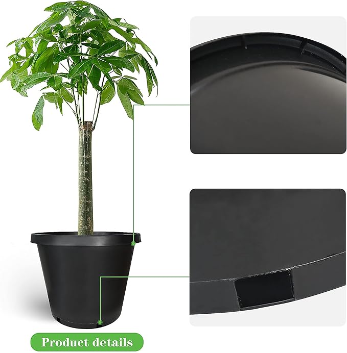 Planter Nursery Pots 12.7 Gallon Pots for Plants, Injection Molded Plastic Nursery Pots, Plant Container 12.7 Gal 5-Pack