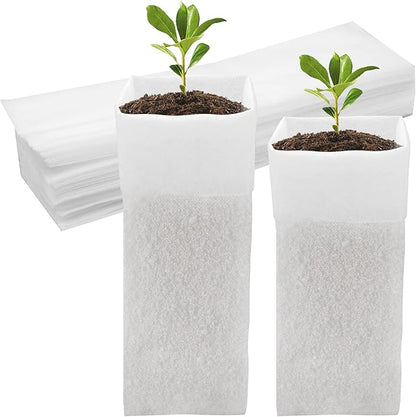 CANIPHA 60Pcs Nursery Grow Bags, Biodegradable Non-Woven Fabric Plant Bags, Seedlings Growing Pots for Vegetable Flowers Fruits Tree Planting (12.2 3.3 Inches)