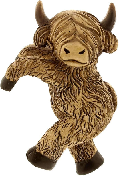 The Bridge Collection Highland Cow Pot Hanger - 4" Country Cow Flower Pot Climber - Farm Animal Plant Pot Hugger for Garden Decor