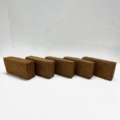 Premium Coconut Coir Pith 5 Brick Pack 650gm/1.4 Lbs | 100% Organic | Expands Approx 2.3 Gallon | Lowest EC and Ph Balance