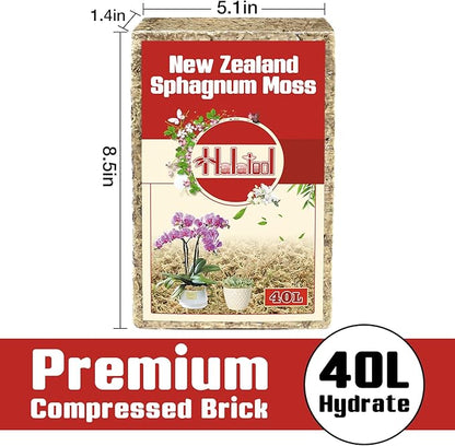 Halatool Premium New Zealand Sphagnum Moss, 500g(40L When Hydrated), for Orchid Repotting Succulent Sarracenia Potted Plants Gardening & Reptiles