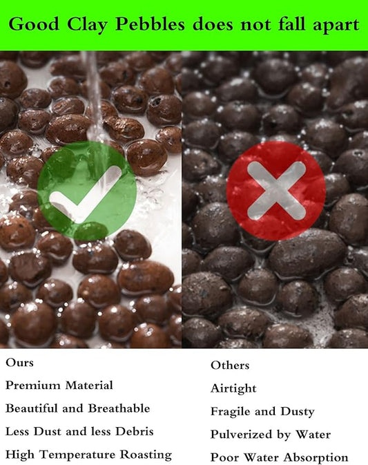 Voulosimi Clay Pebbles Hydroponic Rocks Organic Ceramsite Grow Media for Horticultural,Orchids,Drainage (36LB)