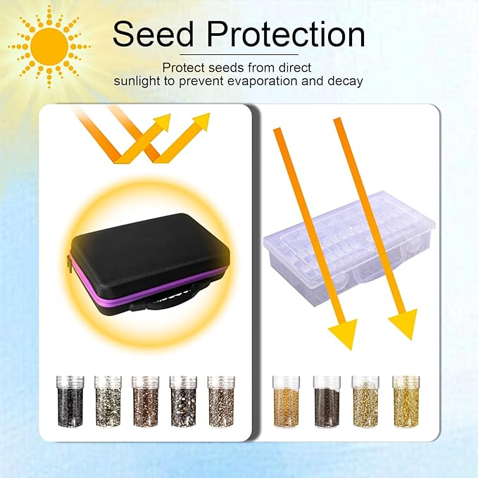 60 Slots Seed Storage Organizer with 10 Envelopes, Garden Seed Packet Container with Label Stickers Zipper Bag for Flower Plants Vegetable