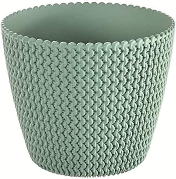 Zanvic Flowerpot splofy 2, Effect Knitted Fabric, 26 cm, Mint, 26 x 26 x 22 cm, za544