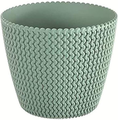 Zanvic Flowerpot splofy 2, Effect Knitted Fabric, 26 cm, Mint, 26 x 26 x 22 cm, za544
