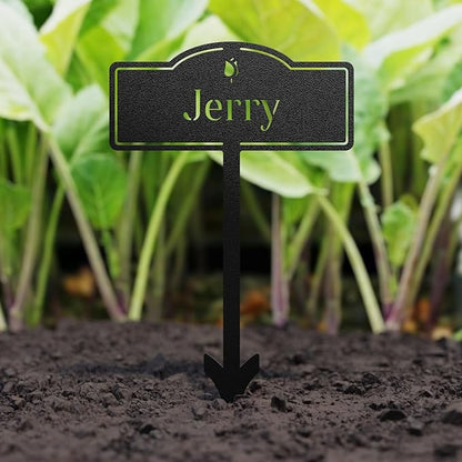 Garden Markers, 4 Pcs Customizable Plant Labels for Herb Garden & Vegetables, Metal Decorative Outdoor Stakes, Seed & Plant Markers for Farmhouse/Greenhouse