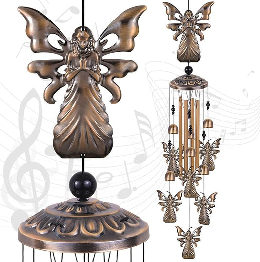 Large Angel Wind Chimes for Home & Garden, Aluminum Wind Bell, Angel Wind Catcher, Memorial Wind Chime, Gifts for Mom