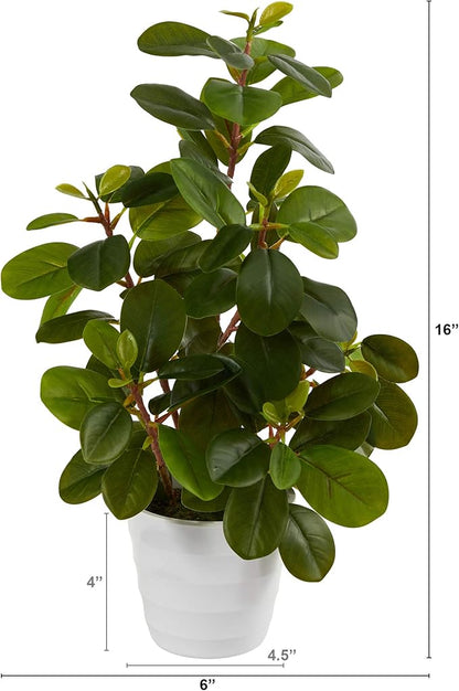 Nearly Natural 16in. Peperomia Artificial Plant in Decorative Planter