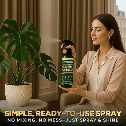 Neem Oil Spray for Plants Botanical Blend – Plant Wash with Natural Essential Oils, Simple Ready-to-Use Plant Spray for Gardens, Houseplants, Indoor & Outdoor Plants – 32 oz